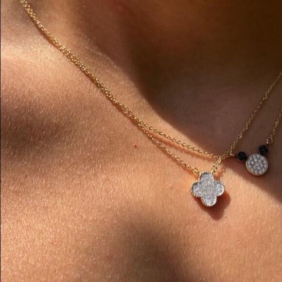 14K Solid Gold Adjustable Clover Necklace - A Perfect Gift - Picture 5 of 10